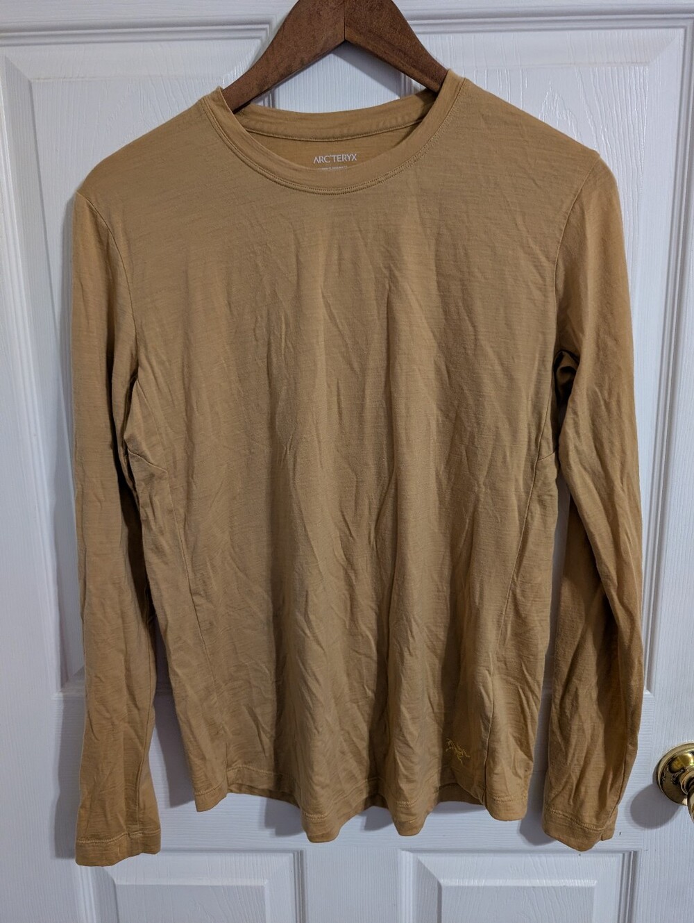 Arcteryx Womens Top Yellow Merino Wool Long Sleeve Top Lana Crew Size Medium